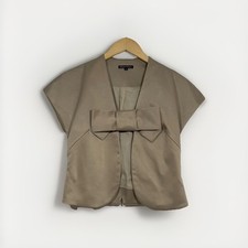 Traffic People Taupe Bow Bolero Shrug Jacket Women’s Small | UK 8