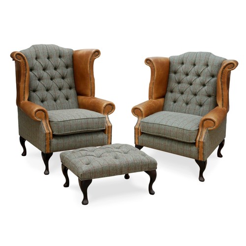 Pair chesterfield wing back - wing,
