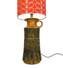 Vintage Large Floor Lamp U-Keramik brown and green glaze Jug shape design 1960s