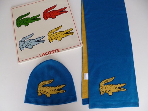 Lacoste boys blue beanie hat - , &