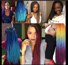 24" African Crochet Hair Twist-braids Dreadlocks Multicoloured 30 Roots