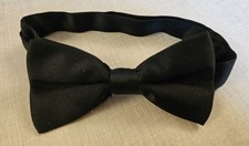 Vintage Matalan Black Pre Tied Bow Tie Polyester