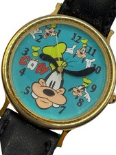 Vintage Disney Goofy Watch Rotating Ears Backwards Numbers New Battery HTF