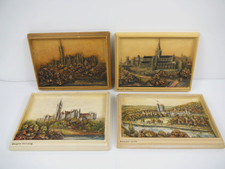 4 Ivorex Wall Plaques ~ Glasgow University Cathedral Balmoral Castle ~A Osborne
