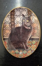 Lesley Anne Ivory Royal Worcester Cat Plate Rachels Cat Blue In Salisbury Museum