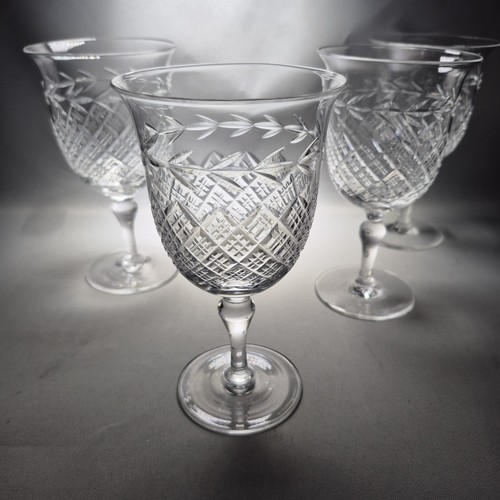Vintage crystal wine water - 4x,