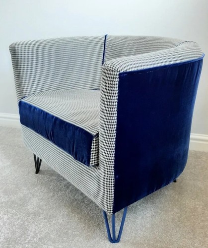 Tub chair covered - re-covered, in