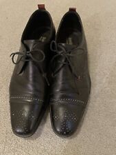 Bertie Men’s Black Leather Brogue Shoes Size 7 (41)