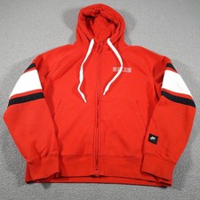 Nike Air Mens Hoodie Medium Red Full Zip Jumper Sweater Gym Training Adult M