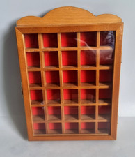 Vintage Wooden Curio Miniatures Cabinet Display Case Glass Door Shelf Unit 23x18