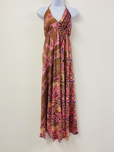 Pink maxi dress low - pink,