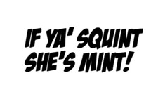 IF YOU SQUINT SHE'S MINT sticker/decal VAN CAMPER bumper joke VW CUSTOM T4 T5 T6