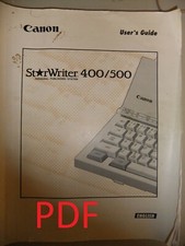 Instructions TYPEWRITER CANON STARWRITER 500 MAIN users guide 170 pages email/CD