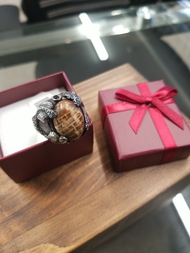 Wood jasper stone snake 925 - jasper,
