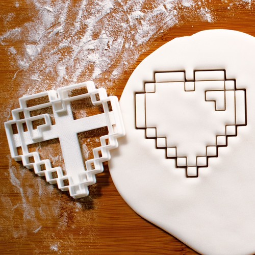 Bit heart cookie cutter - cookie,