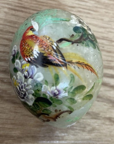 Jade hand painted egg - painted,