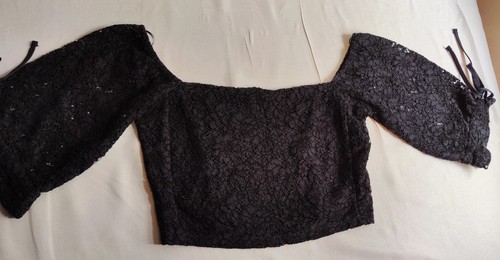 Zara black lace off shoulder - black, off-shoulder