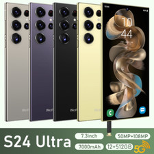 New S24 Ultra 5G Smartphone 7.3" Factory Unlocked Android Cellphones Dual SIM
