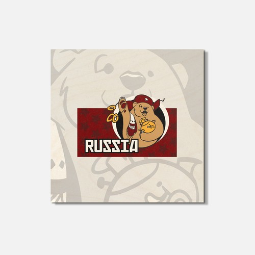 Russian bear travel - travel, label