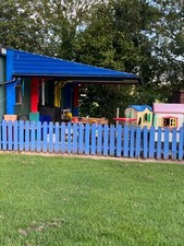 large galvanised steel nursery outdoor play area canopy
