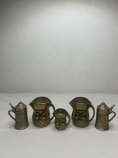 Brass Miniatures 3 Toby Jugs and 2 Character Stein Jugs vintage collectible 