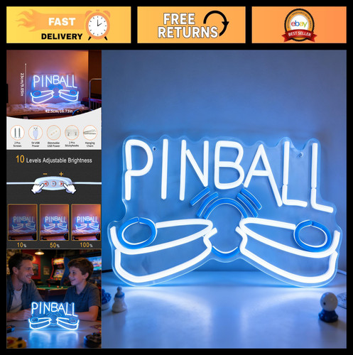 Led neon pinball sign - neon,