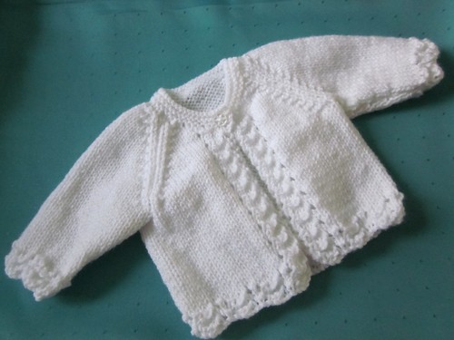 White hand knitted baby - 14",