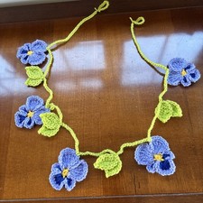 Handmade crocheted pansy and - crocheted,
