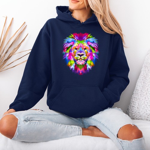 Vibrant geometric lion - lion, head