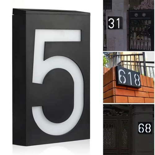 Solar led house number address - house,