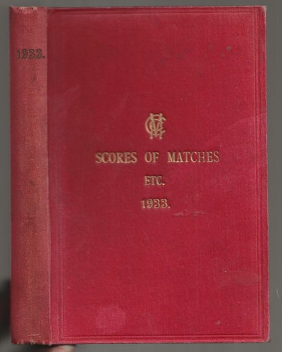 Scores of matches 1933 - of,