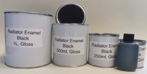 Black gloss radiator paint - black,