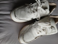 Pavers Bellissimo White & Silver Wedge trainers Size 5