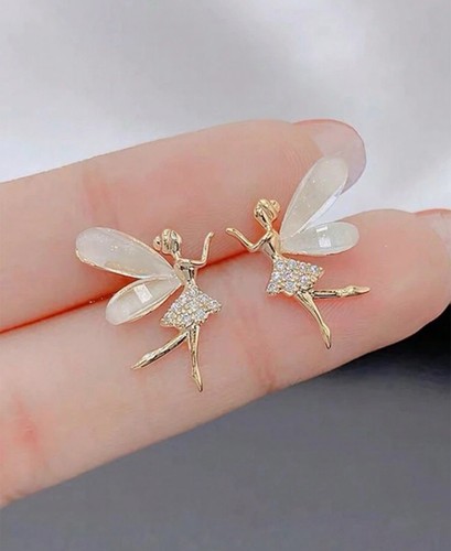 Gold fairy tinkerbell - fairy, stud