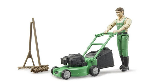Bruder gardener with - bruder, mower