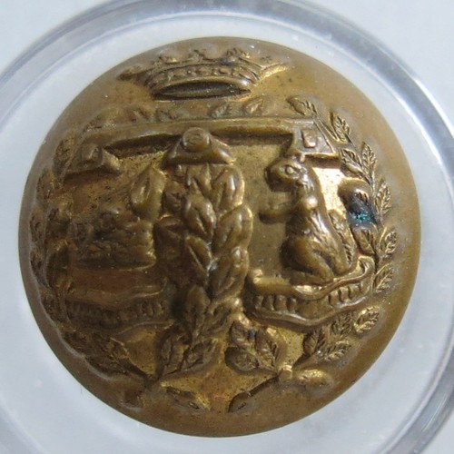 Military brass button - military, 18
