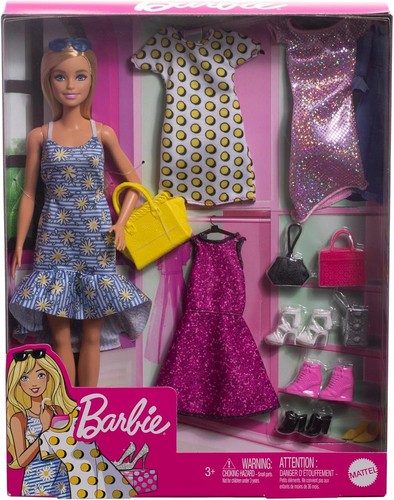 Barbie doll with clothes - with, and