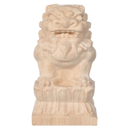 Wood carving lion pillar - wood, head