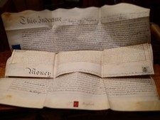 (M) 1809 Vellum indenture, Tenement in Back St / Dead St  , Hitchin, Cambs