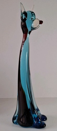 Large art glass - glass, dog