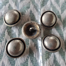 5 Pewter Buttons 12mm Dia.  Shank  Quite Heavy