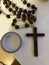Huge Hand Carved Wooden Rosary