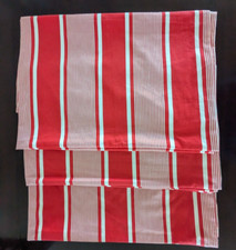 Pottery Barn Kids Red White Stripe Curtain Panels 50"x63" Lined Set of 3