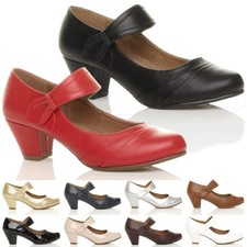 WOMENS LADIES MID HEEL MARY