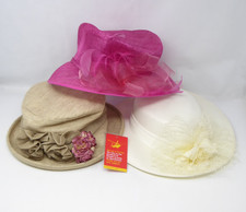 Women's Formal Hats Wedding Occasion Beige Ivory And Pink KB4A