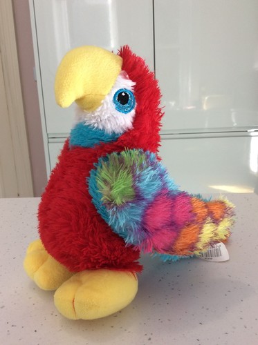 Plush red parrot - plush, soft