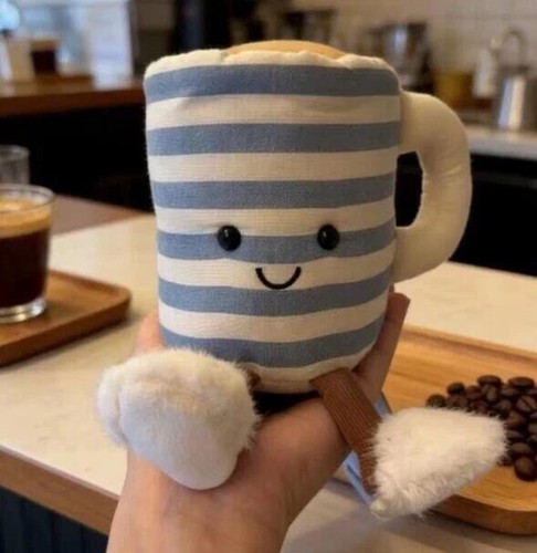 Blue white striped plush - &,