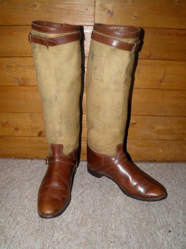 Antique brown leather canvas - brown, &