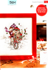 CROSS STITCH CHART COUNTRY COMPANIONS SNOW MUCH FUN & FIZZY MOON  BEAR (56H)