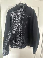 Iron Fist Zip Up Sweatshirt Size Large L Black Skeleton Rare